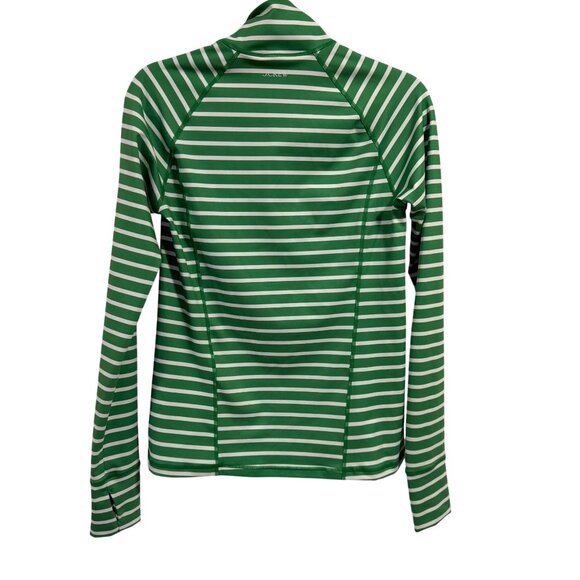 J.Crew‎ Active CloudStretch Half-Zip Pullover Green White Stripe Size S - Picture 4 of 7